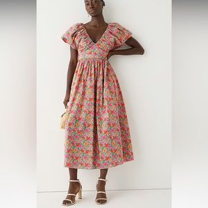 JCrew Collection bow-back puff-sleeve dress in Liberty® Meadow Song fabric, 10